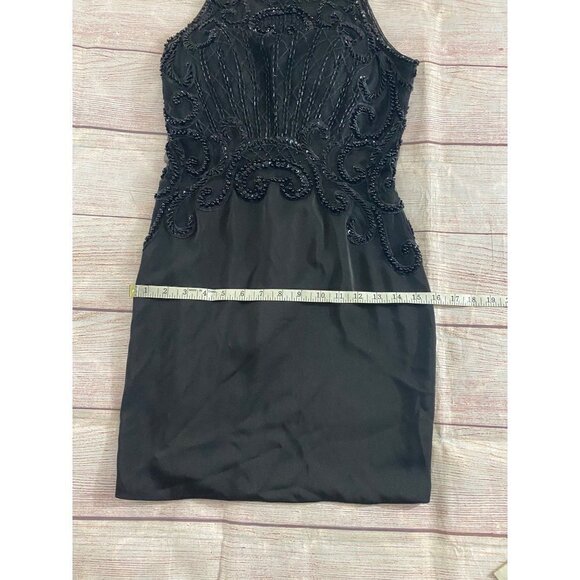 Vintage Ed Women's Young Hand Beaded Classic Black Dress - Medium - Picture 3 of 12